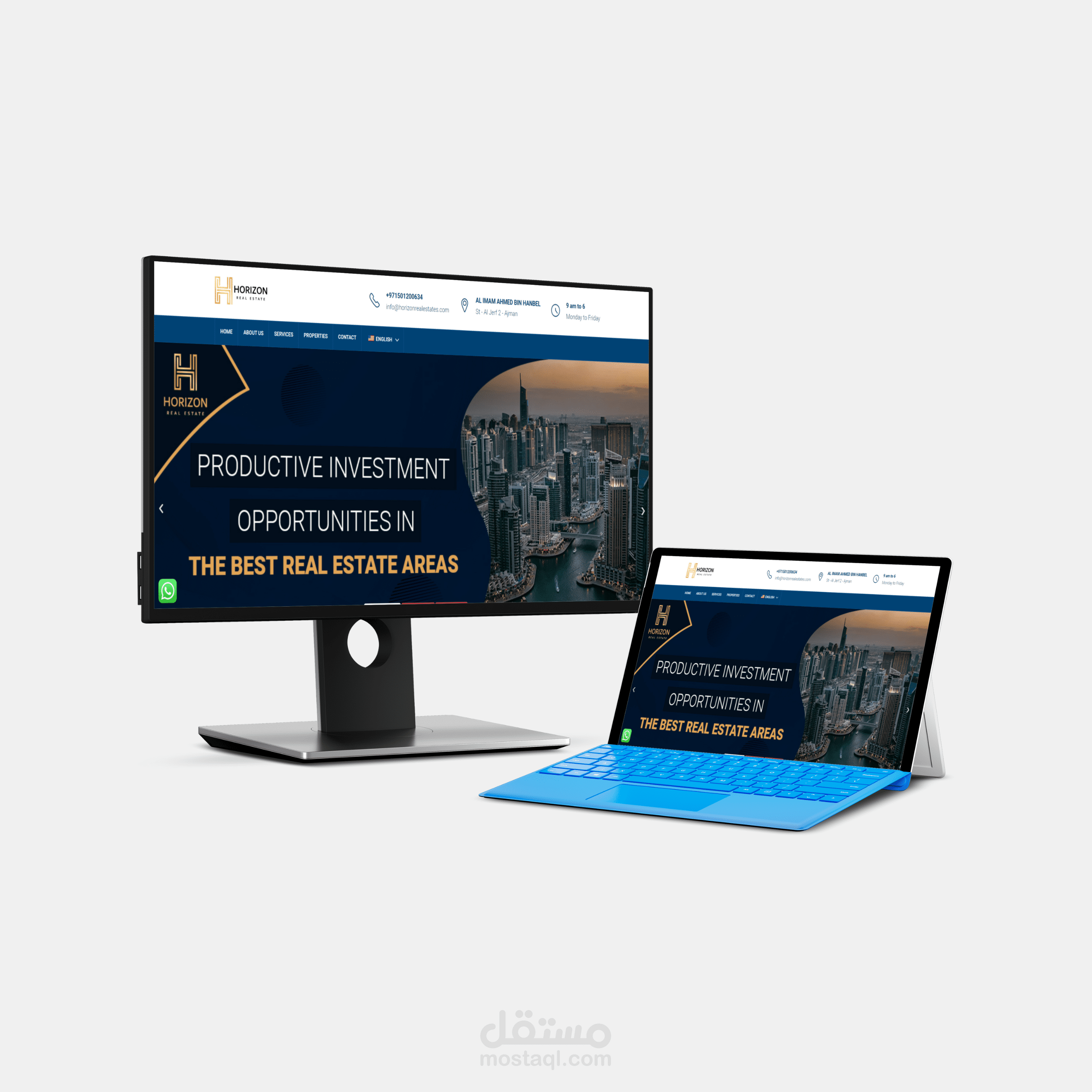 تصميم موقع لمؤسسة horizon real state العقارية