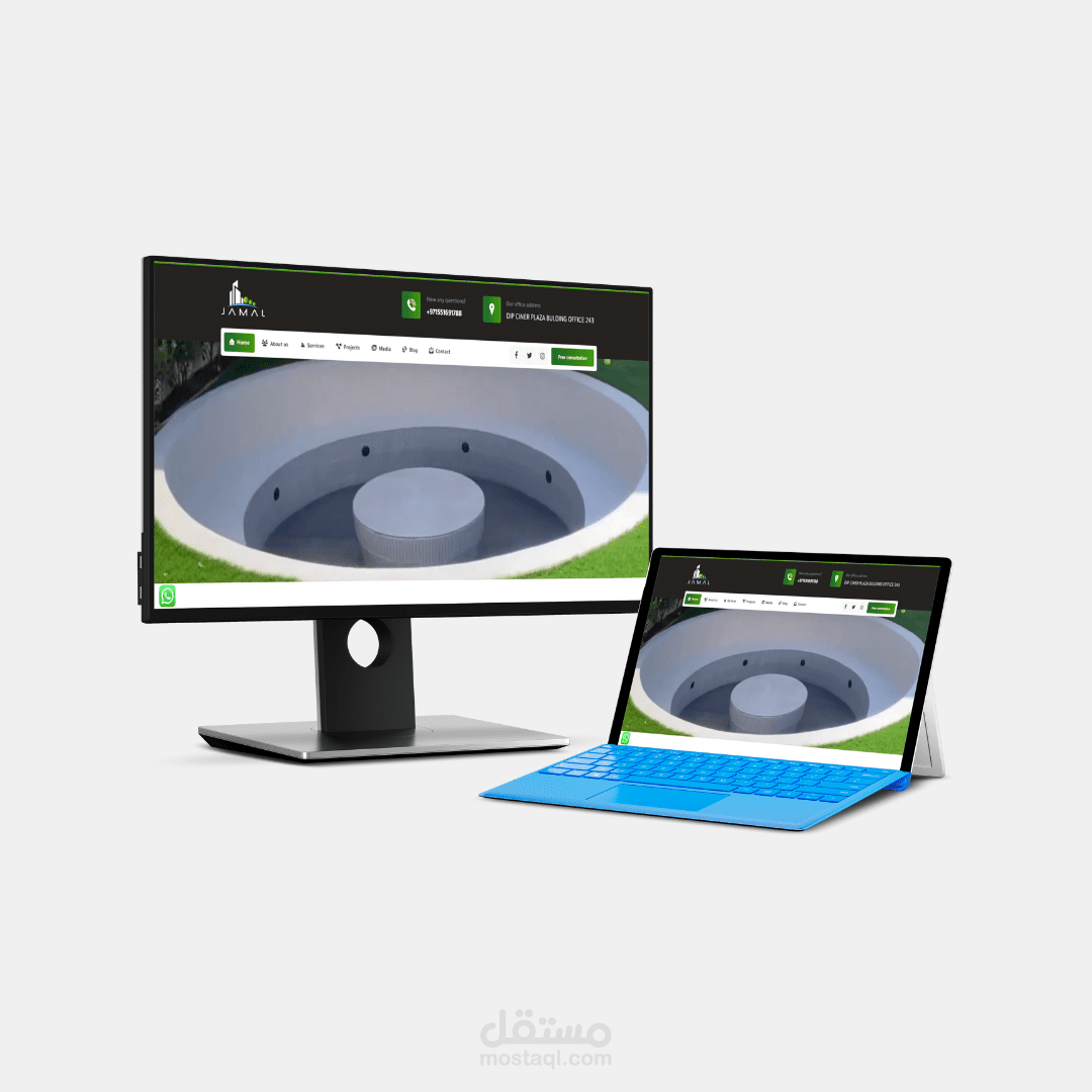 تصميم وبرمجه موقع الكتروني لشركة jammal scape للمساحات الخضراء والمقاولات