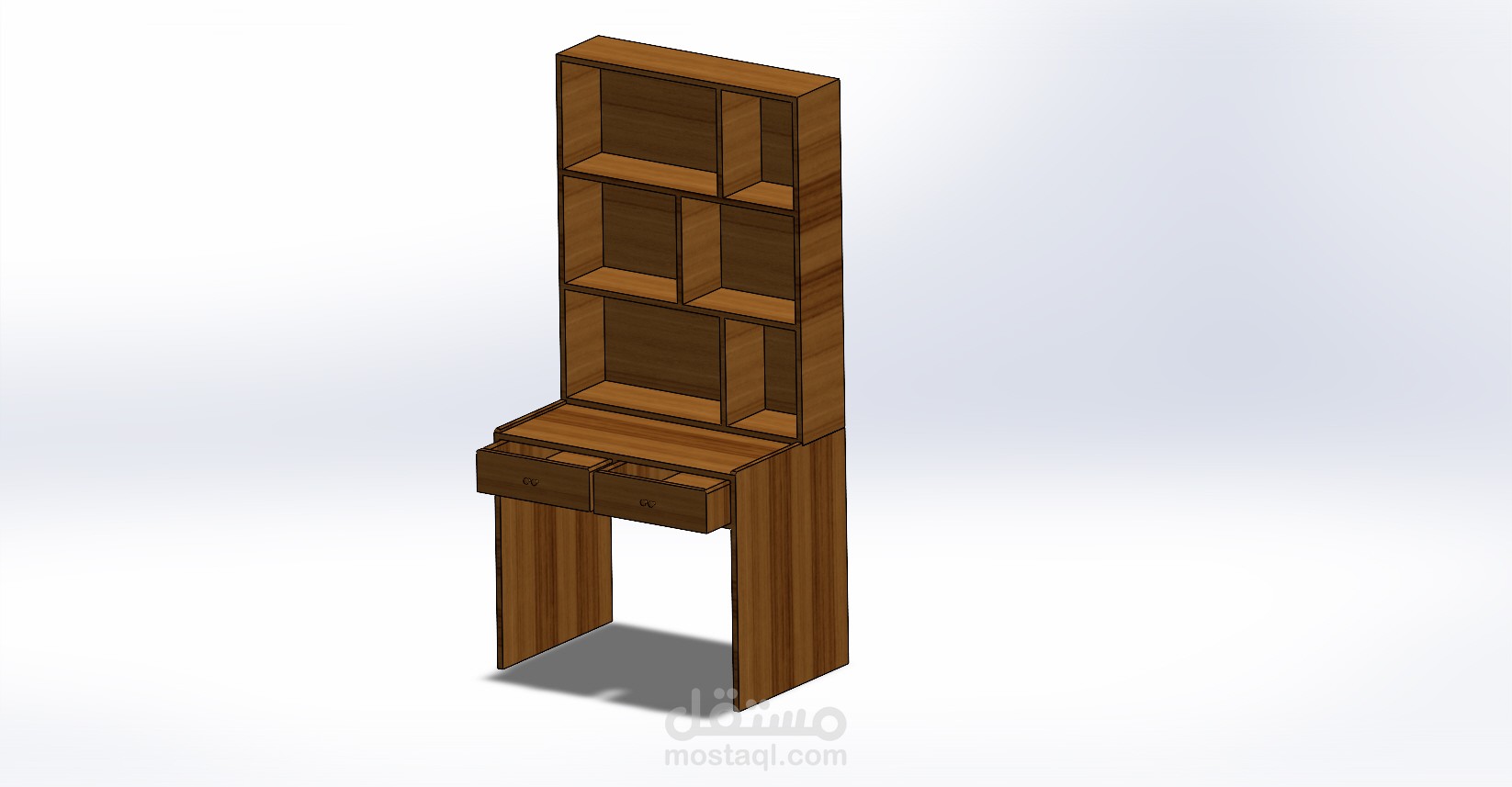 desk with shelf for books