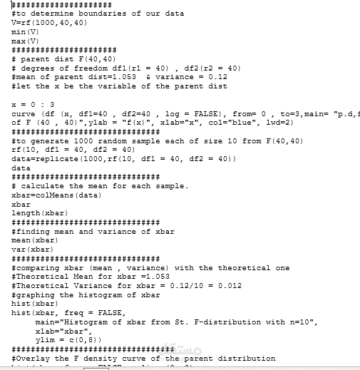 The effect of the central limit theorem F (40,40)