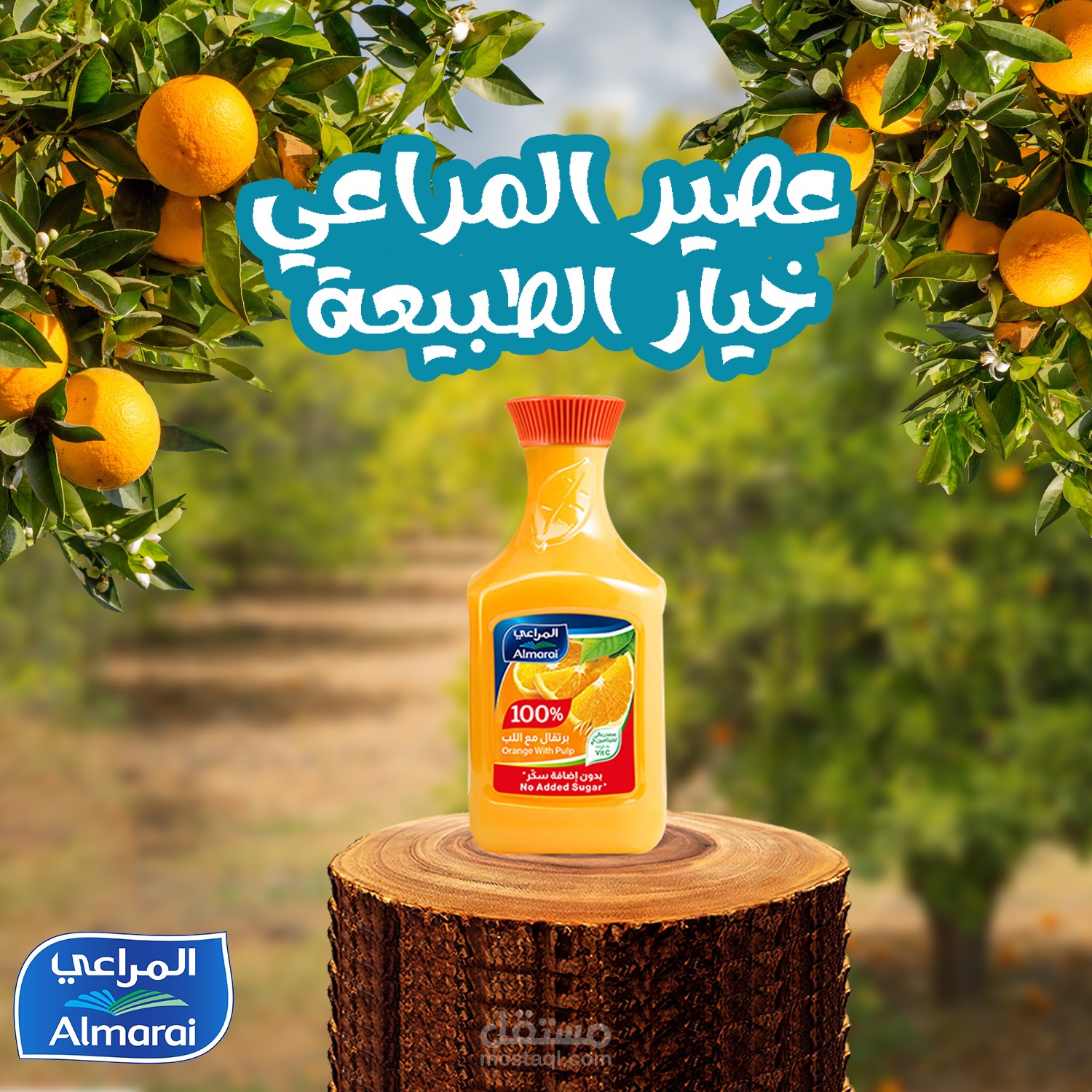 تصميم بوستر سوشيل ميديا لعصير المراعي