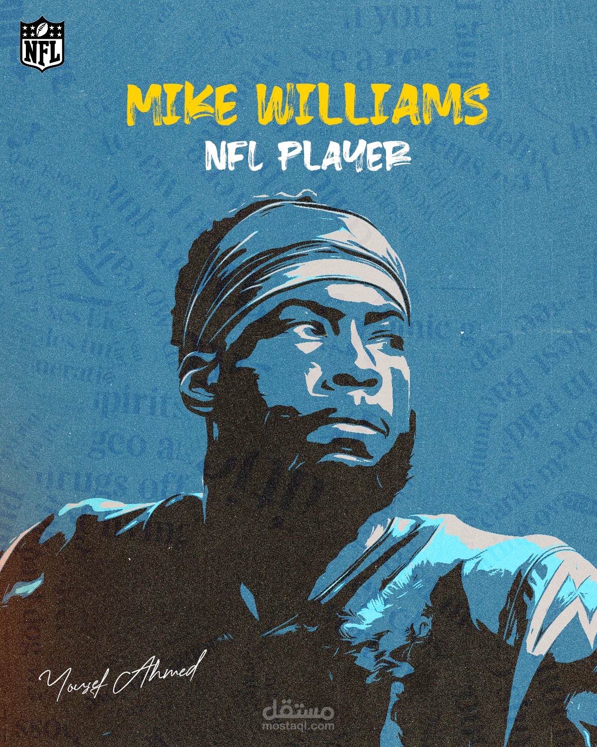 تصميم بوستر رياضي للاعب Mike williams