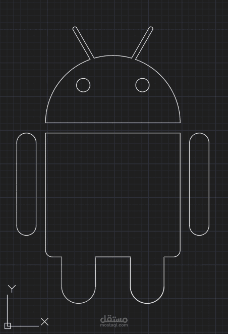 رسم شكل الاندرويد علي برنامج Auto Cad