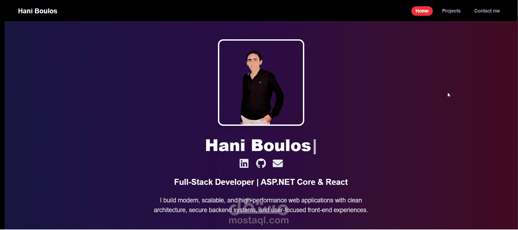 موقع Portfolio احترافي سريع ومتجاوب باستخدام React و Next.js