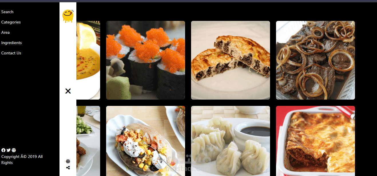 Yummy is a website designed to showcase a collection of meals