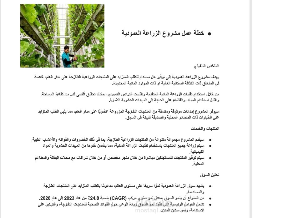 عمل دراسة جدوي كامله
