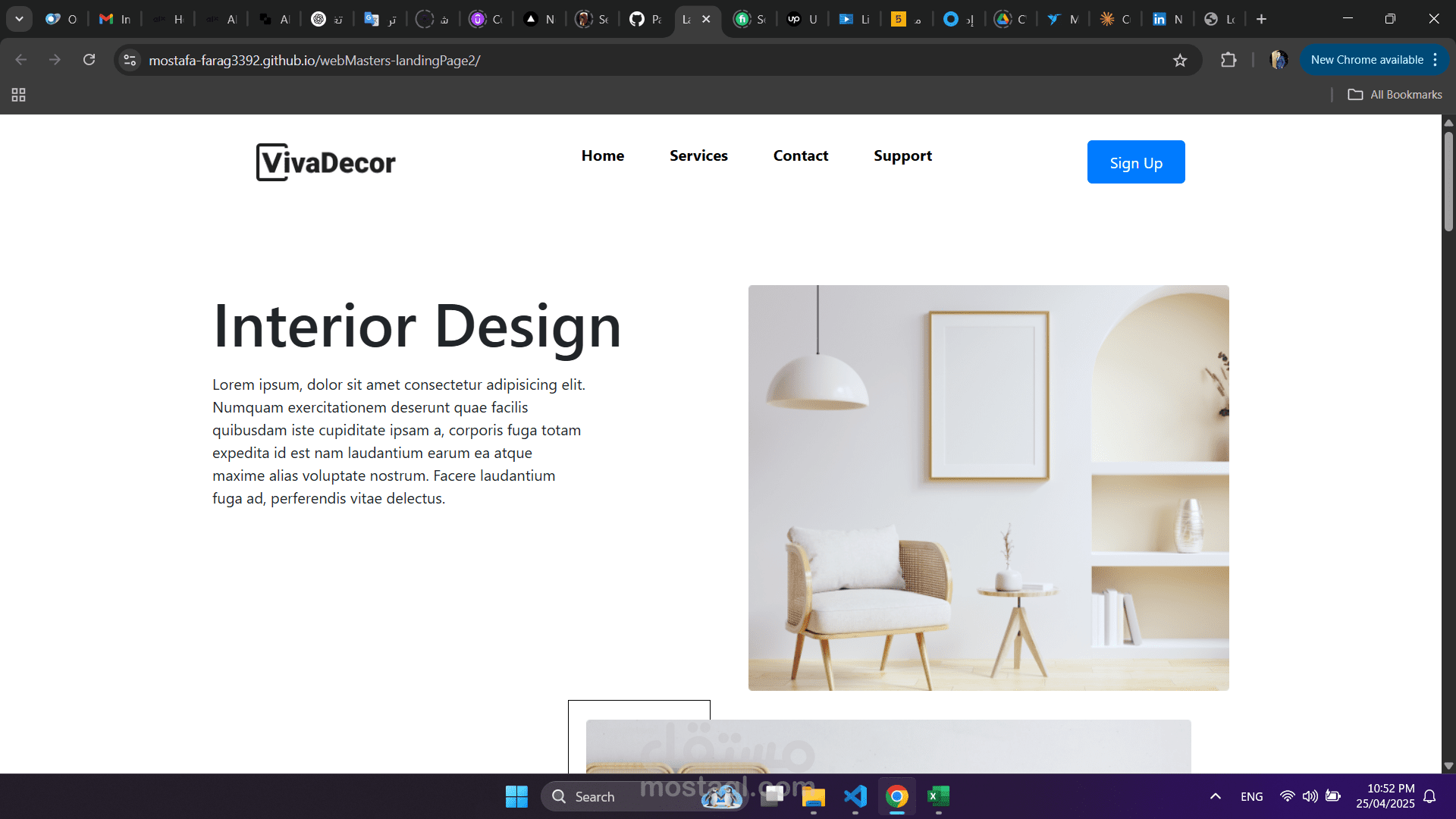 Interior Design Landing Page
