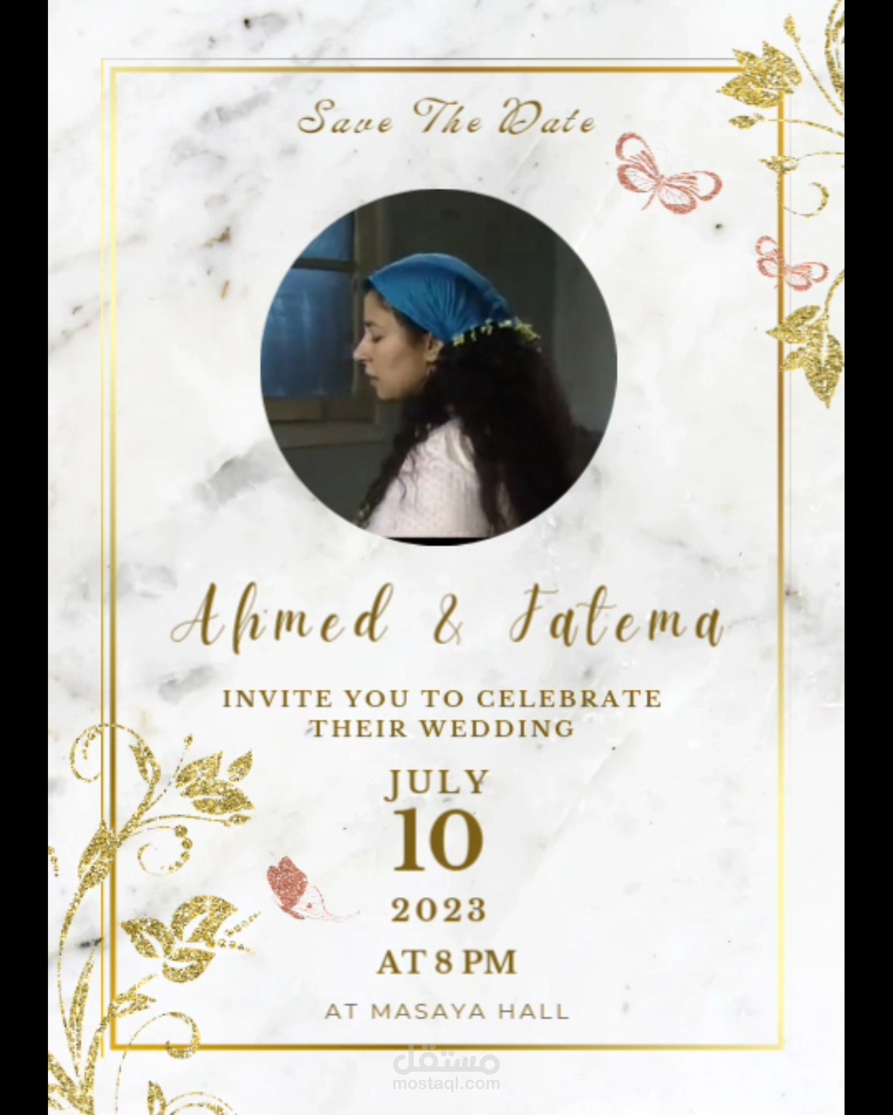 تصميم دعوة زفاف الكترونيه