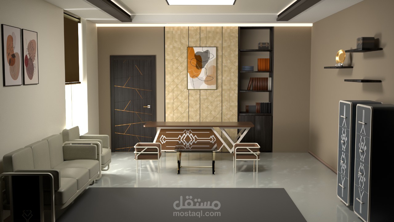 تصميم لغرفة مكتب