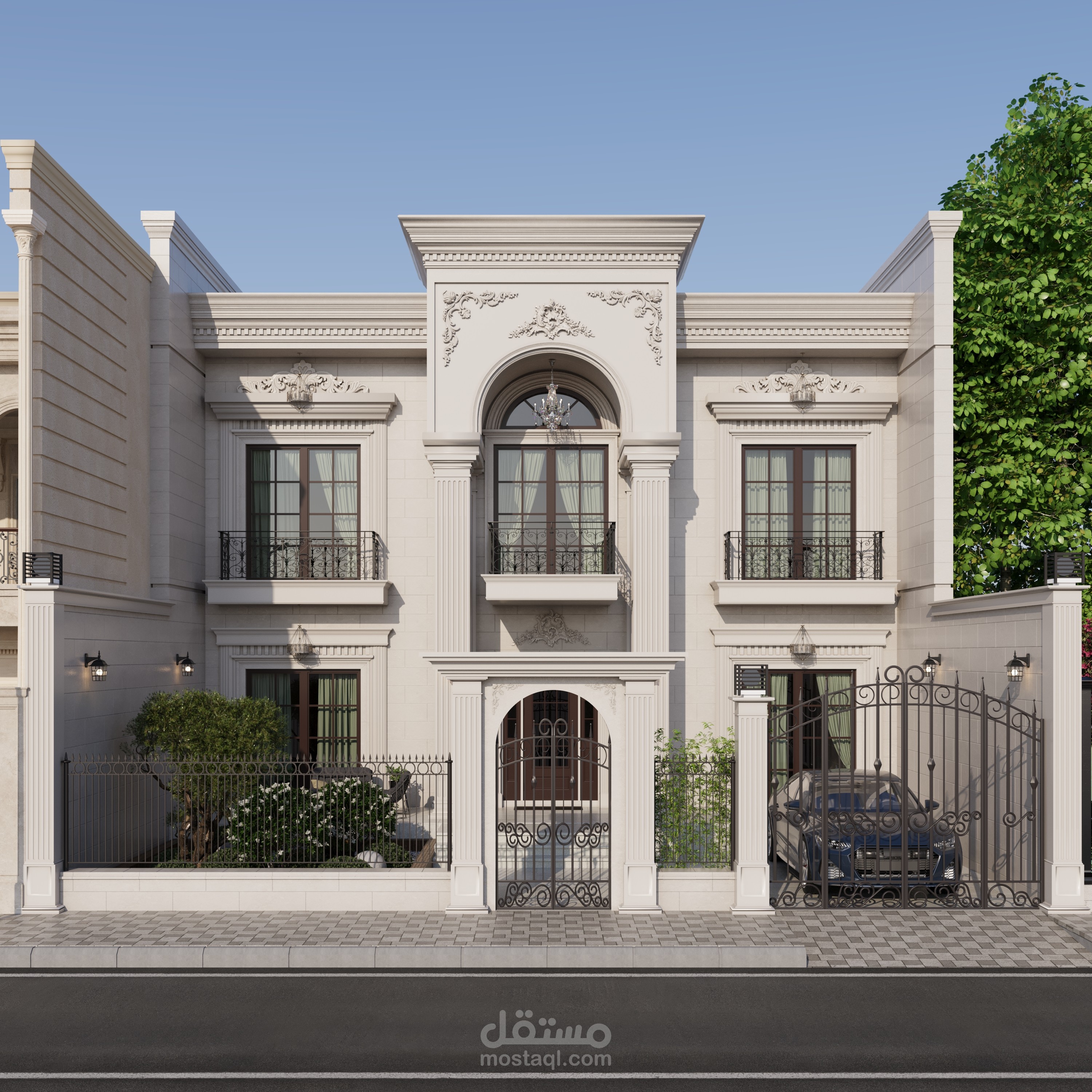 تصميم واجهة فيلا نموذج كلاسيك