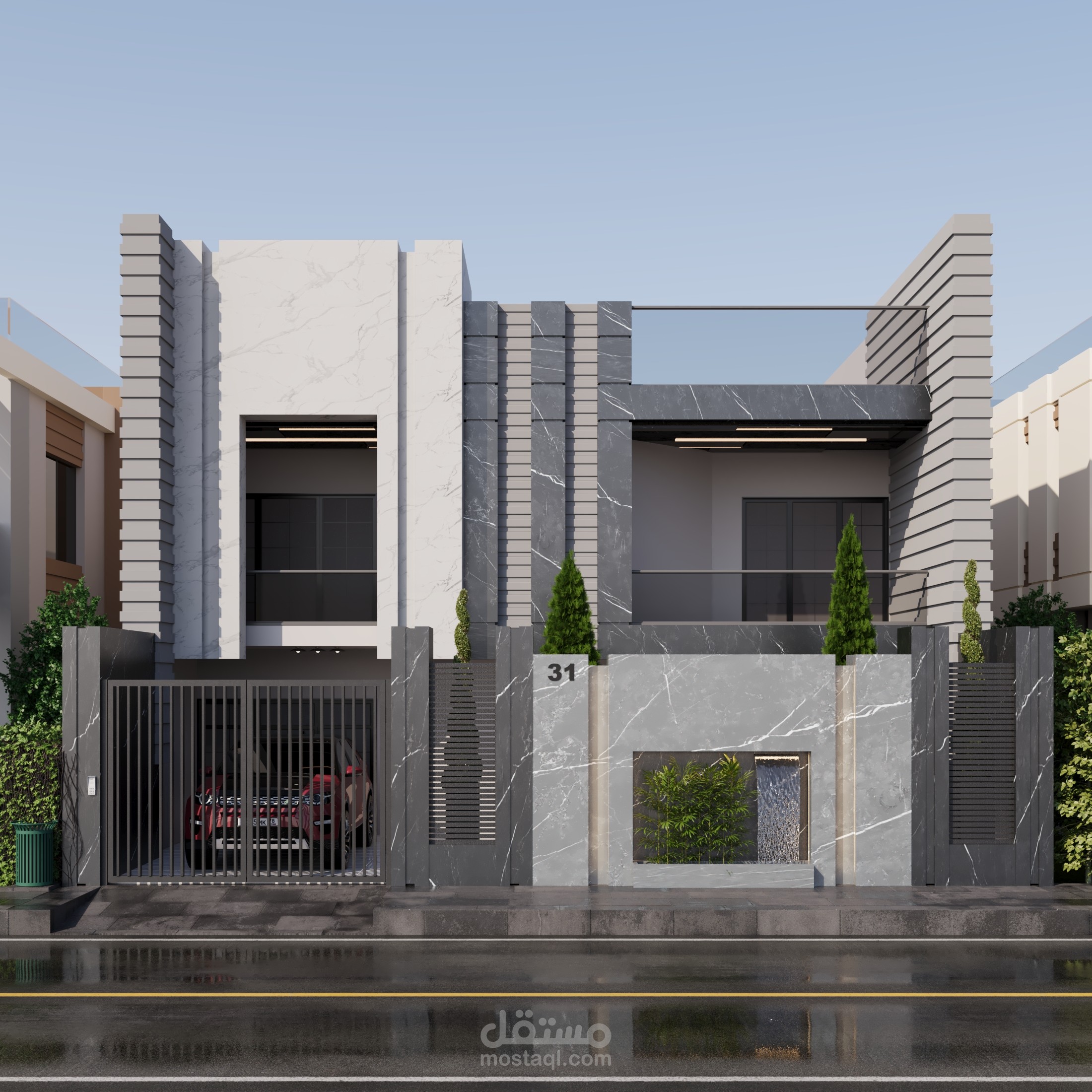 واجهة فيلا على النمط الحديث