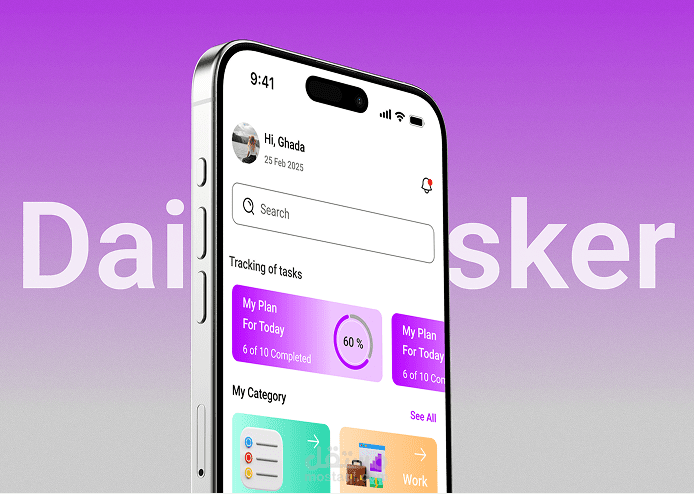 تصميم UI/UX - تطبيق للتخطيط اليومى - Daily Tasker