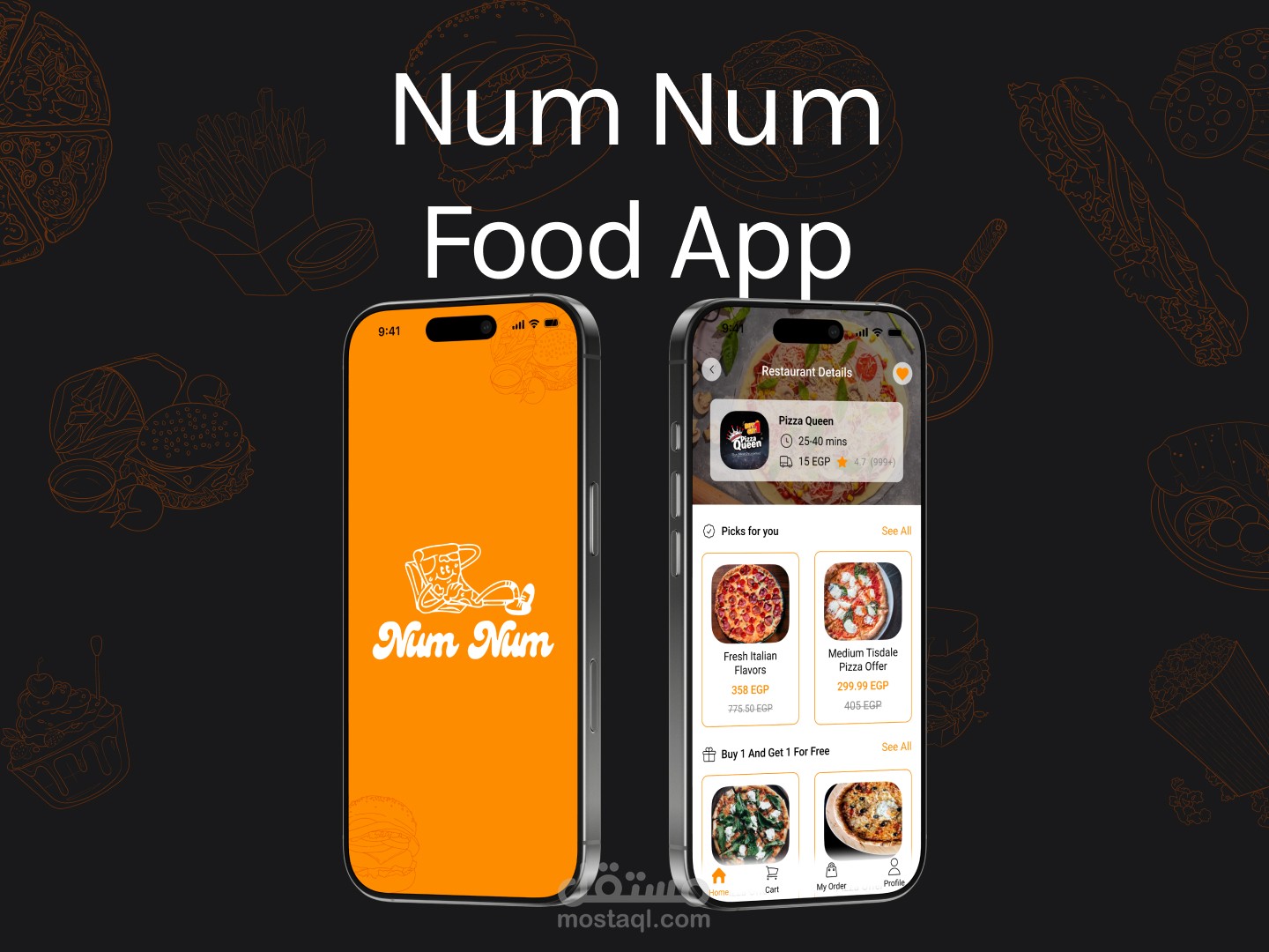تصميم UI/UX - تطبيق لتوصيل الطعام  - Num Num