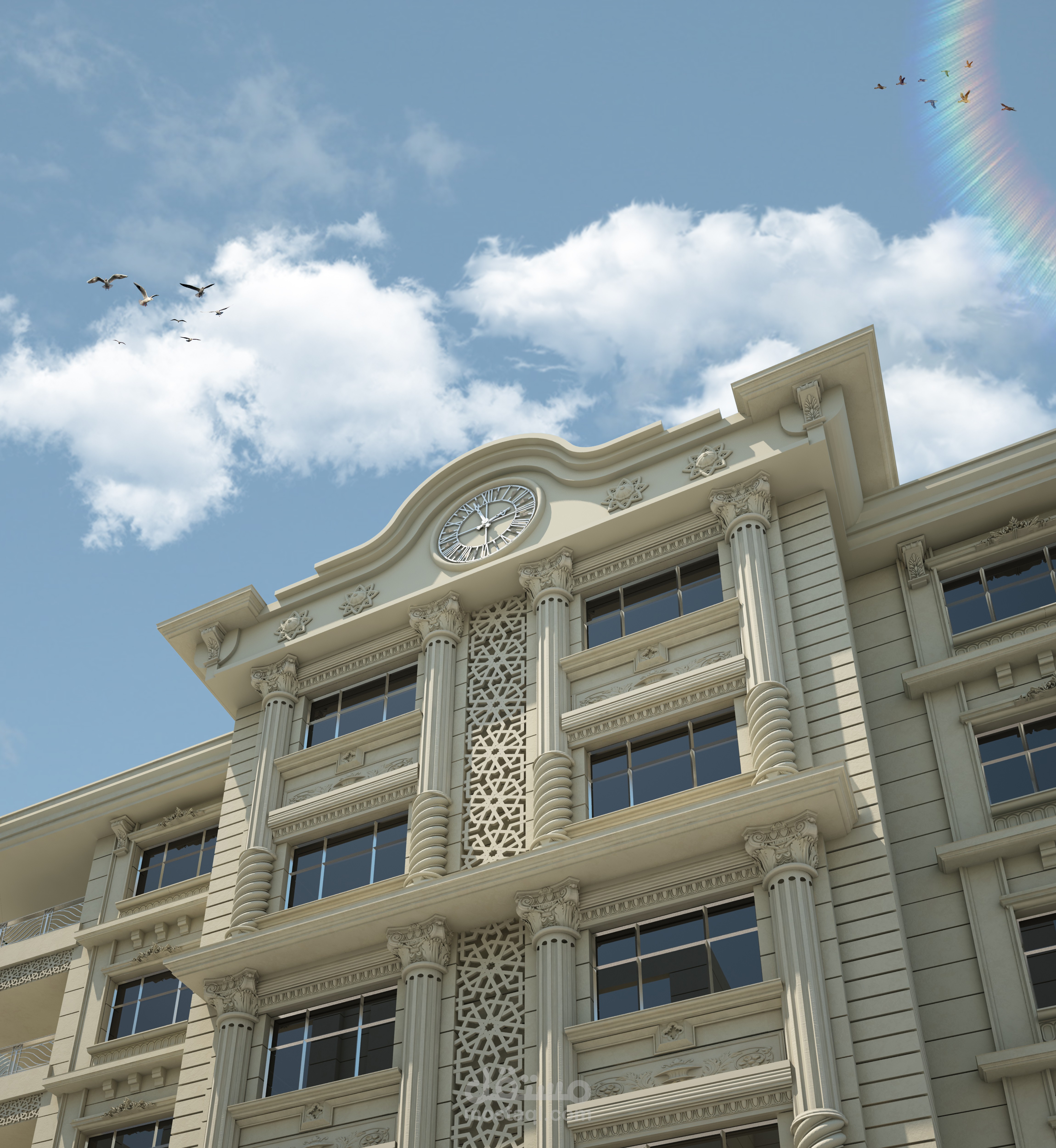 تصميم واجهات خارجية لبناء معماري