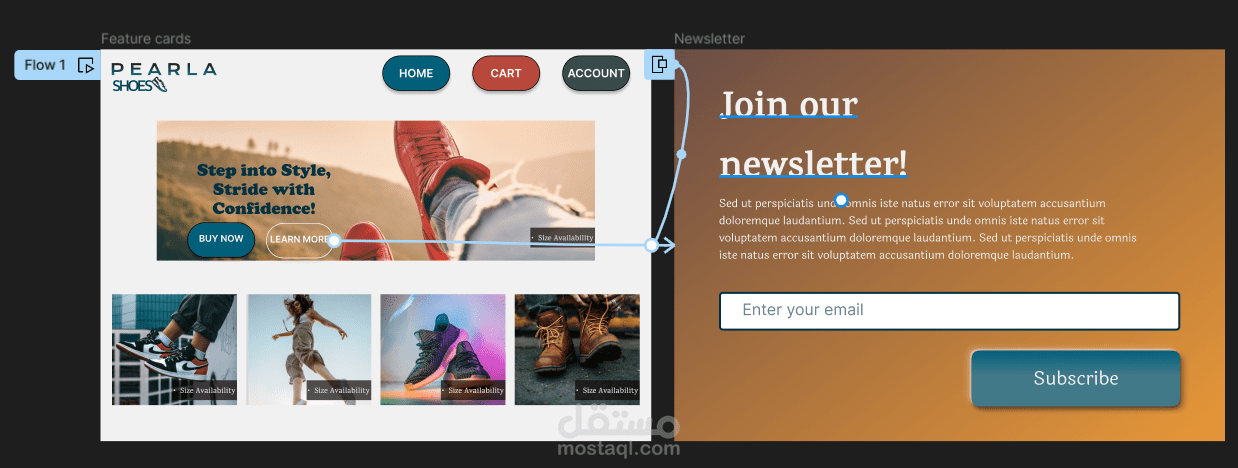web page UI design