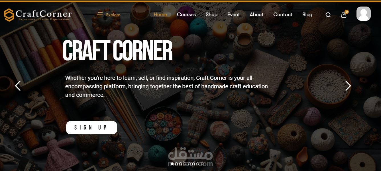 موقع ووردبريس لتعليم وبيع الاعمال اليدوية