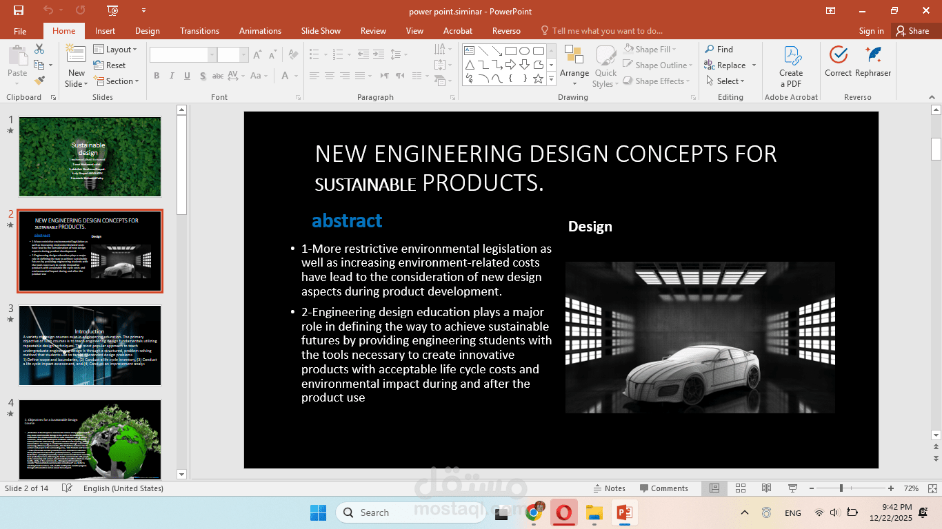 Support for Engineering Design and Life Cycle Analysis Project