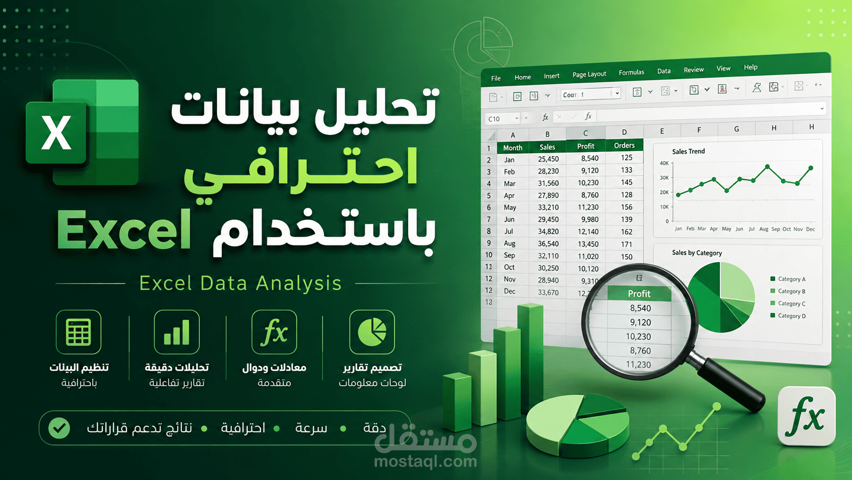 تصميم داشبورد تفاعلية واحترافية باستخدام Excel