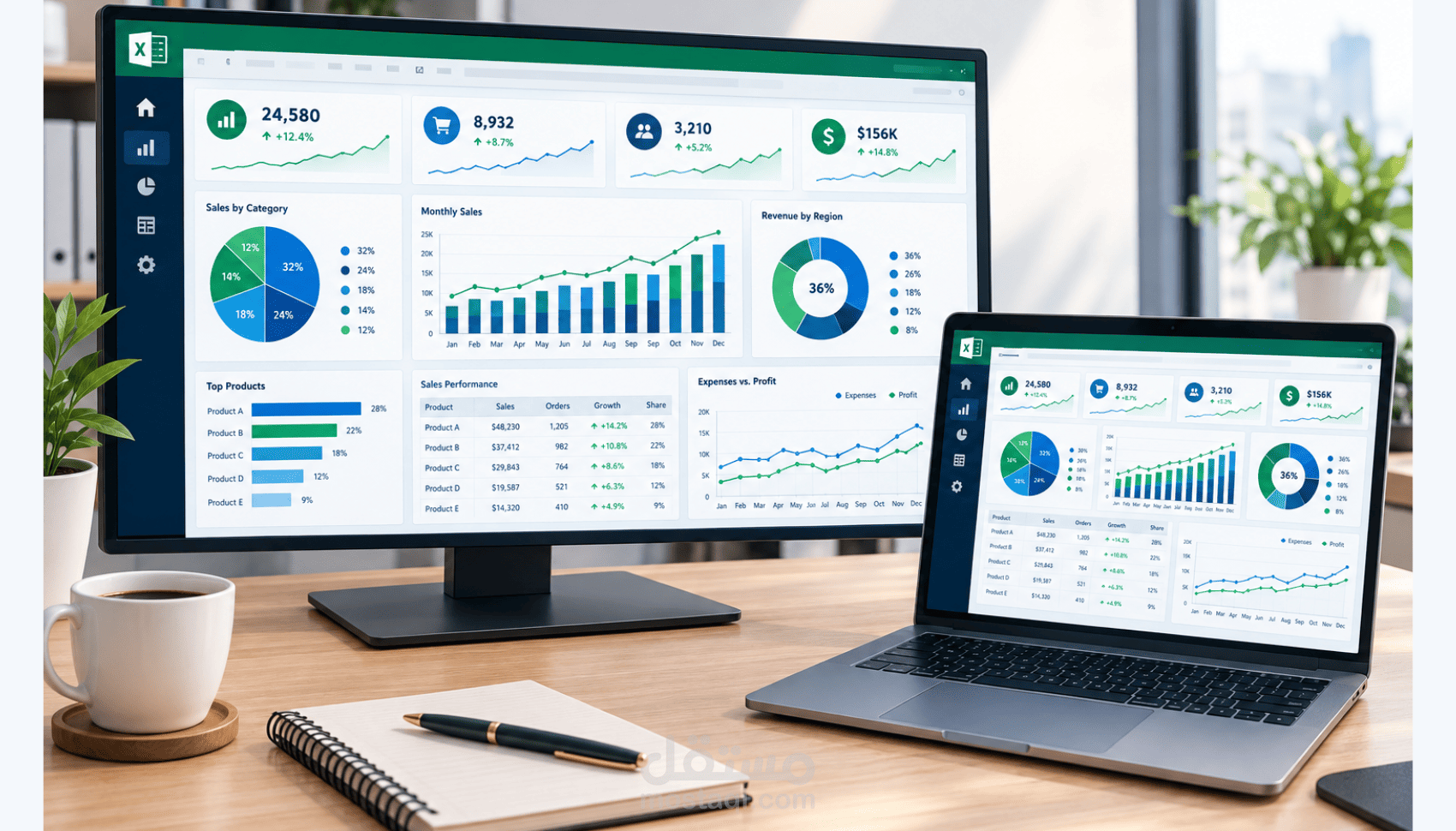 تصميم داشبورد تفاعلية واحترافية باستخدام Excel
