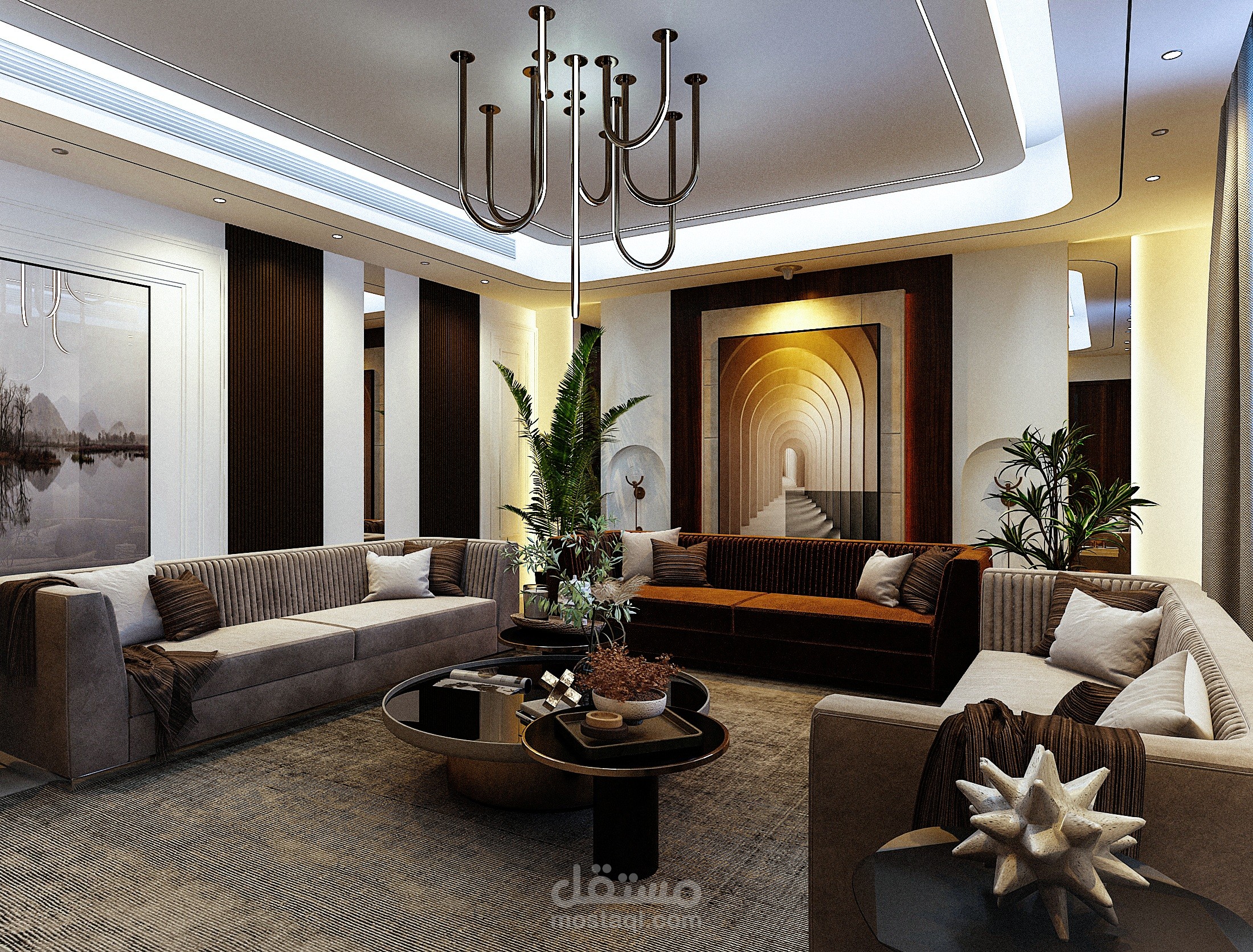 من البساطة إلى الفخامة  | مجلس عصري يخطف الأنظار بلمساته الدافئة...تصميم مجلس يجمع بين الأصالة والموضة