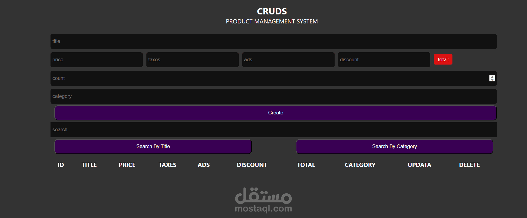 crud system
