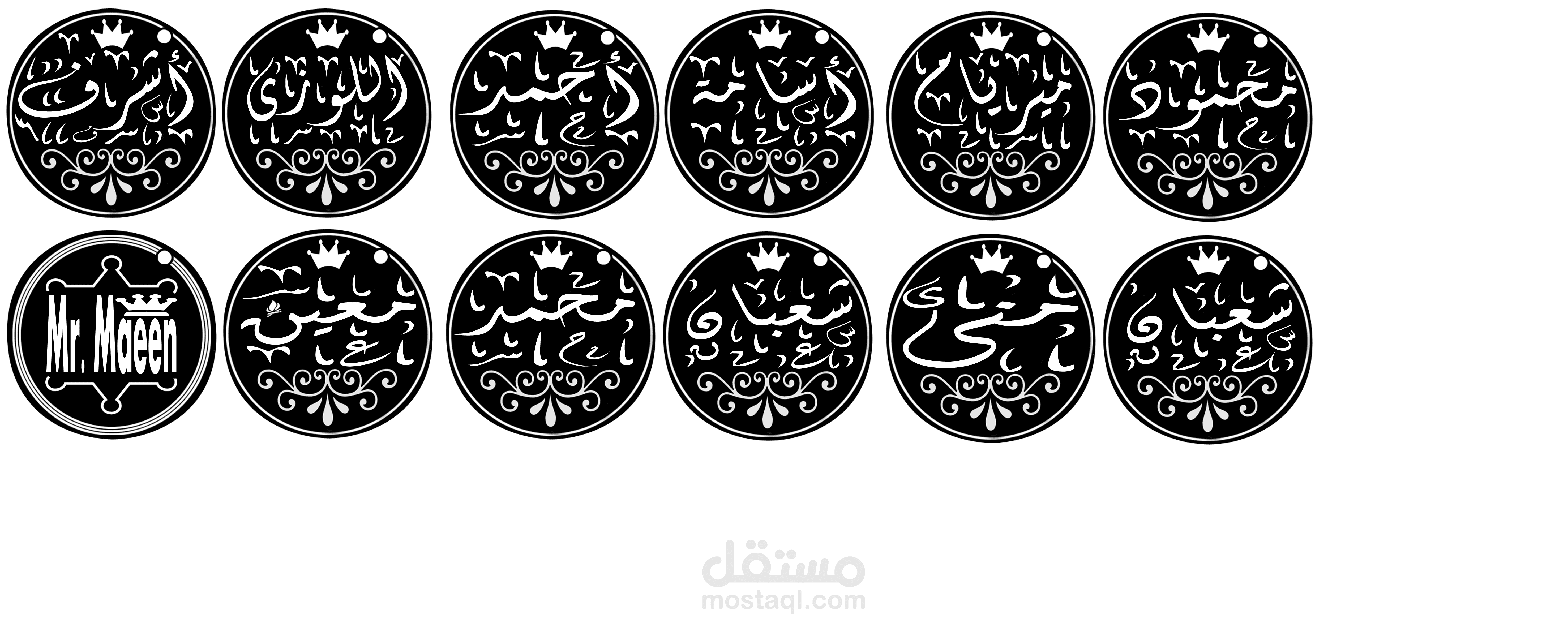 تصميم مجموعة من الميداليات البسيطة تستخدم على خشب CNC