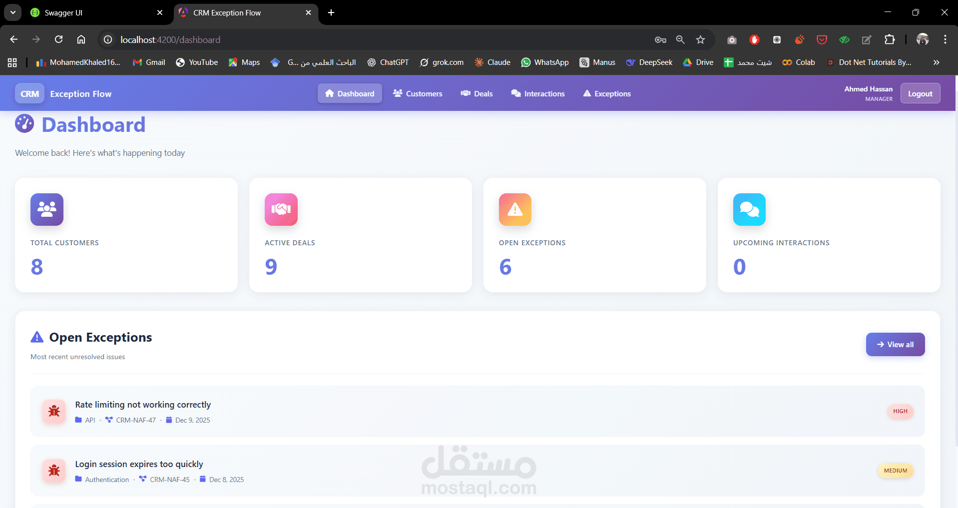 CRM & Exception Flow System