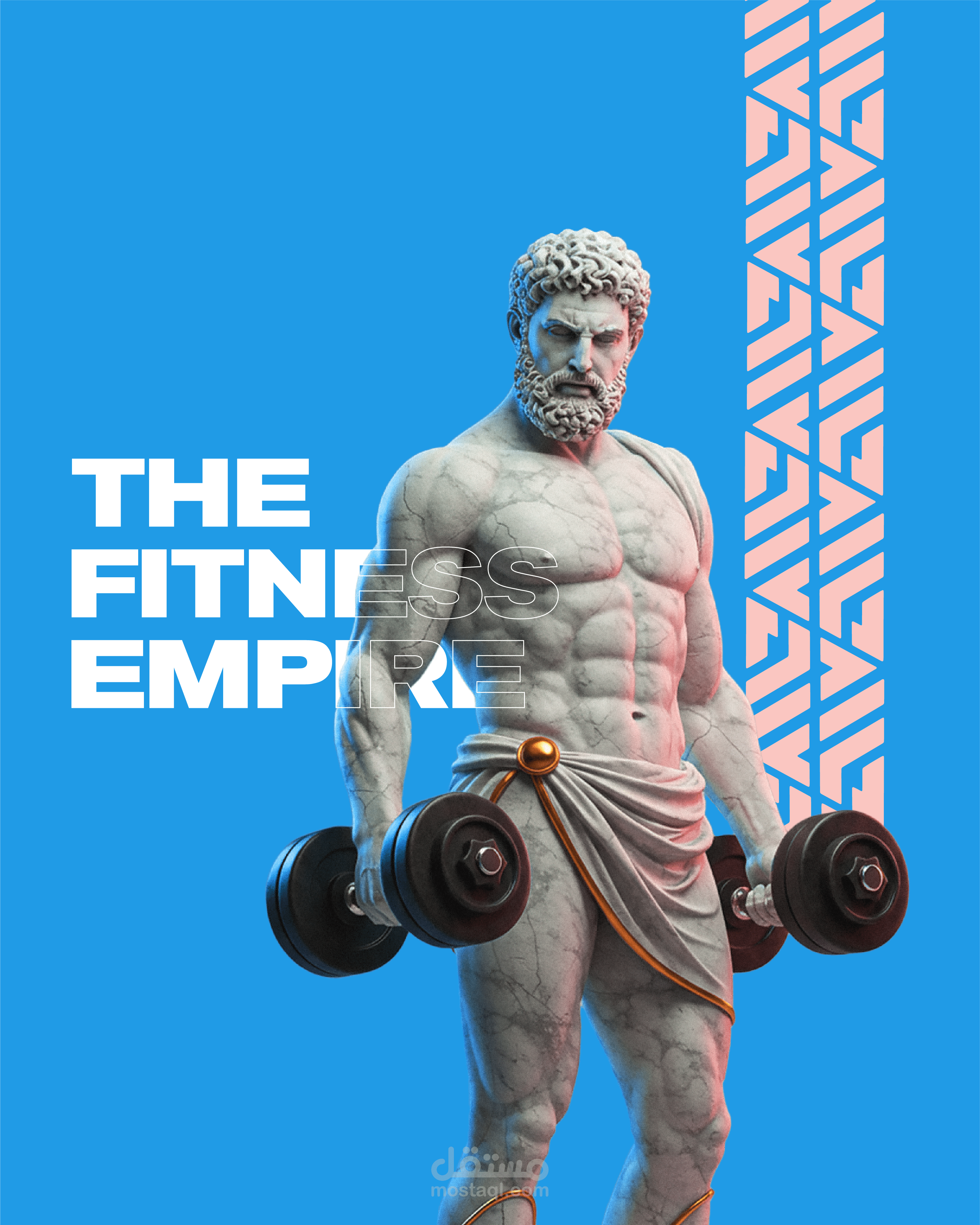 تصميم الحملة الإعلانية الإبداعية "اصنع التاريخ" لصالة FIT90 الفاخرة (أوفلاين وأونلاين)