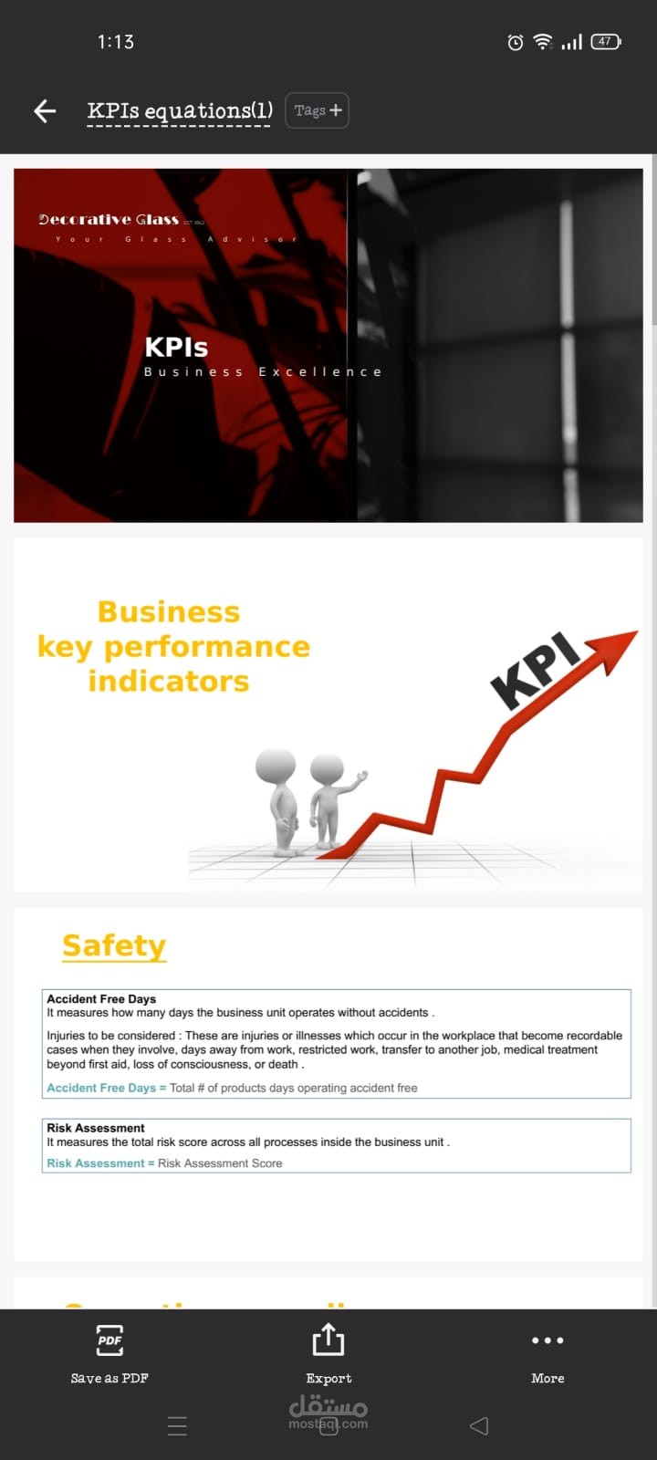 key performance indicators PPT file