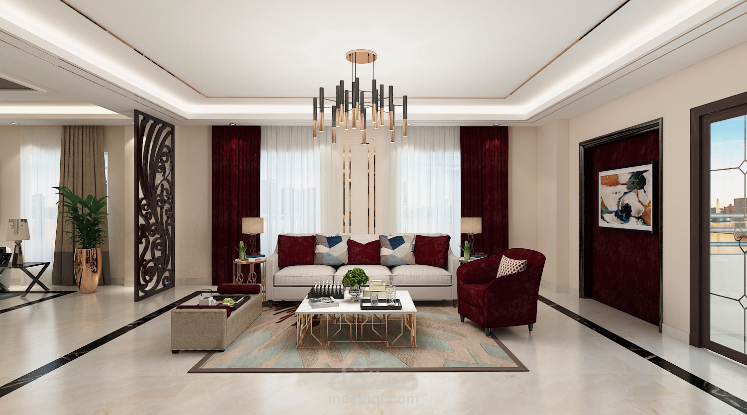 تصميم داخلي لشقة سكنية بمحافظة 6 أكتوبر-مصر