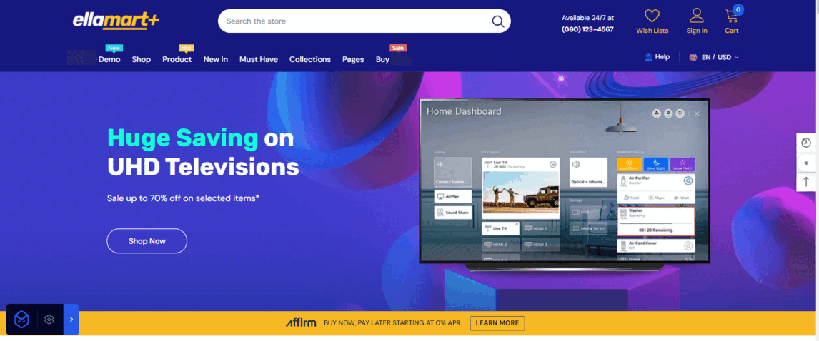 Shopify Store Demo  For Electronics Niche (Shopify إنشاء متجر)