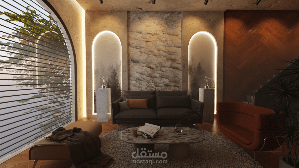 تصميم لغرفة معيشة بشقة بالقاهرة