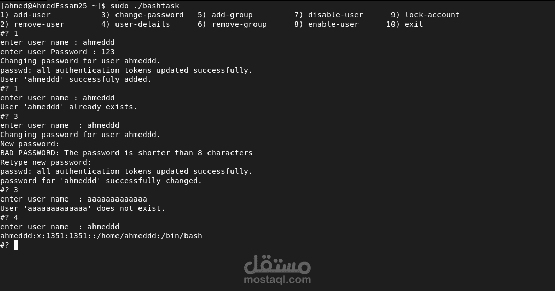 User Management in Bash