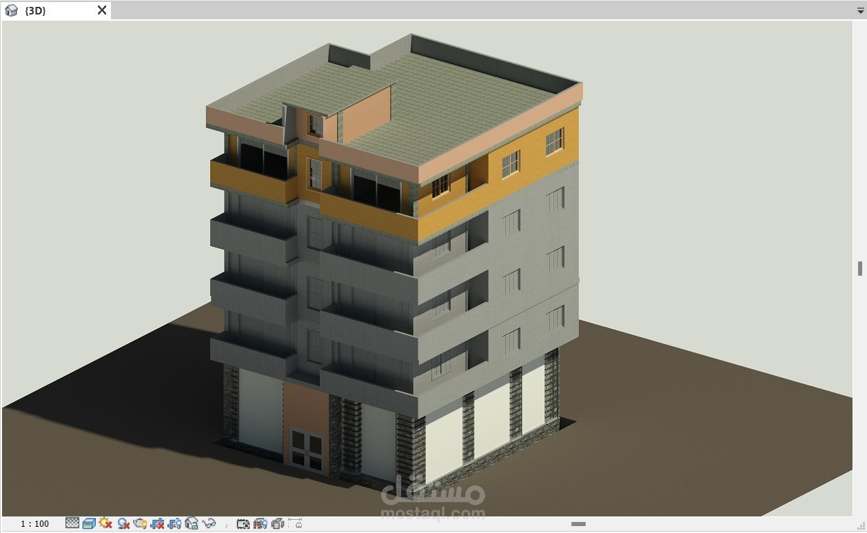 نمذجة تدعيم لمبنى سكني