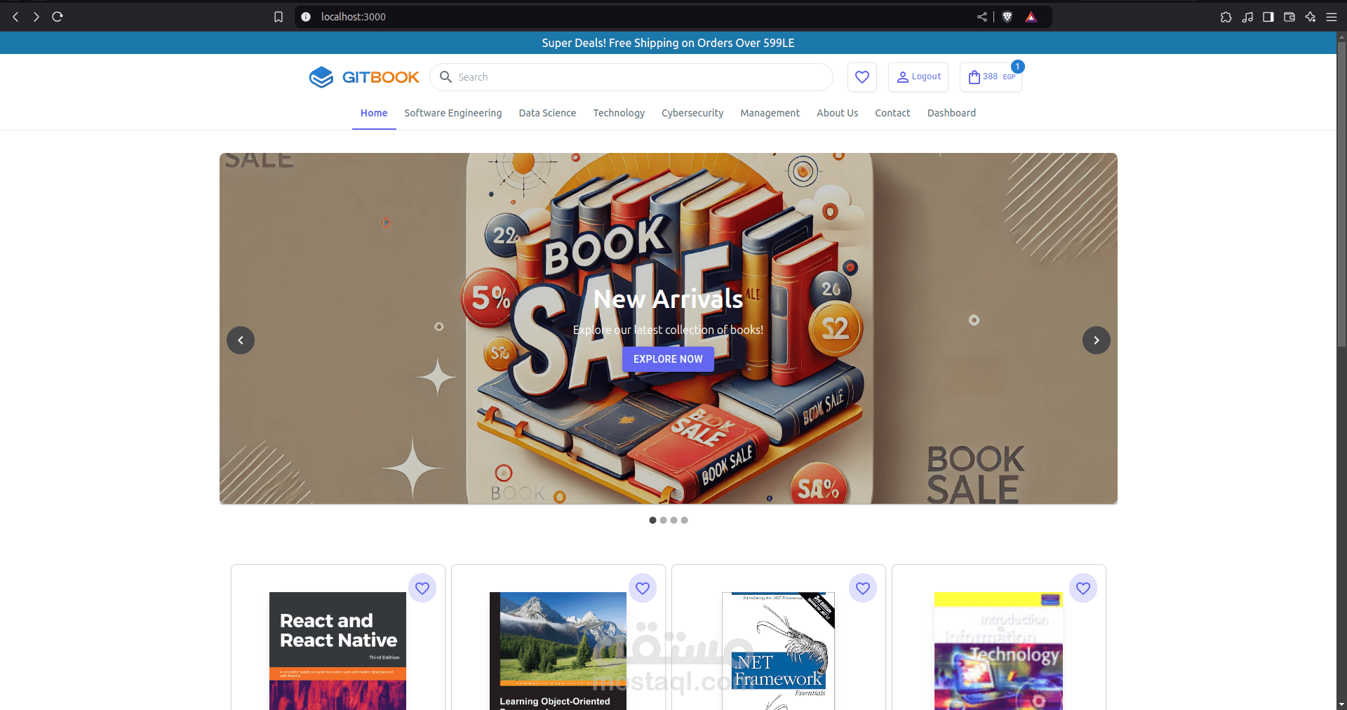 E-Commerce book store website