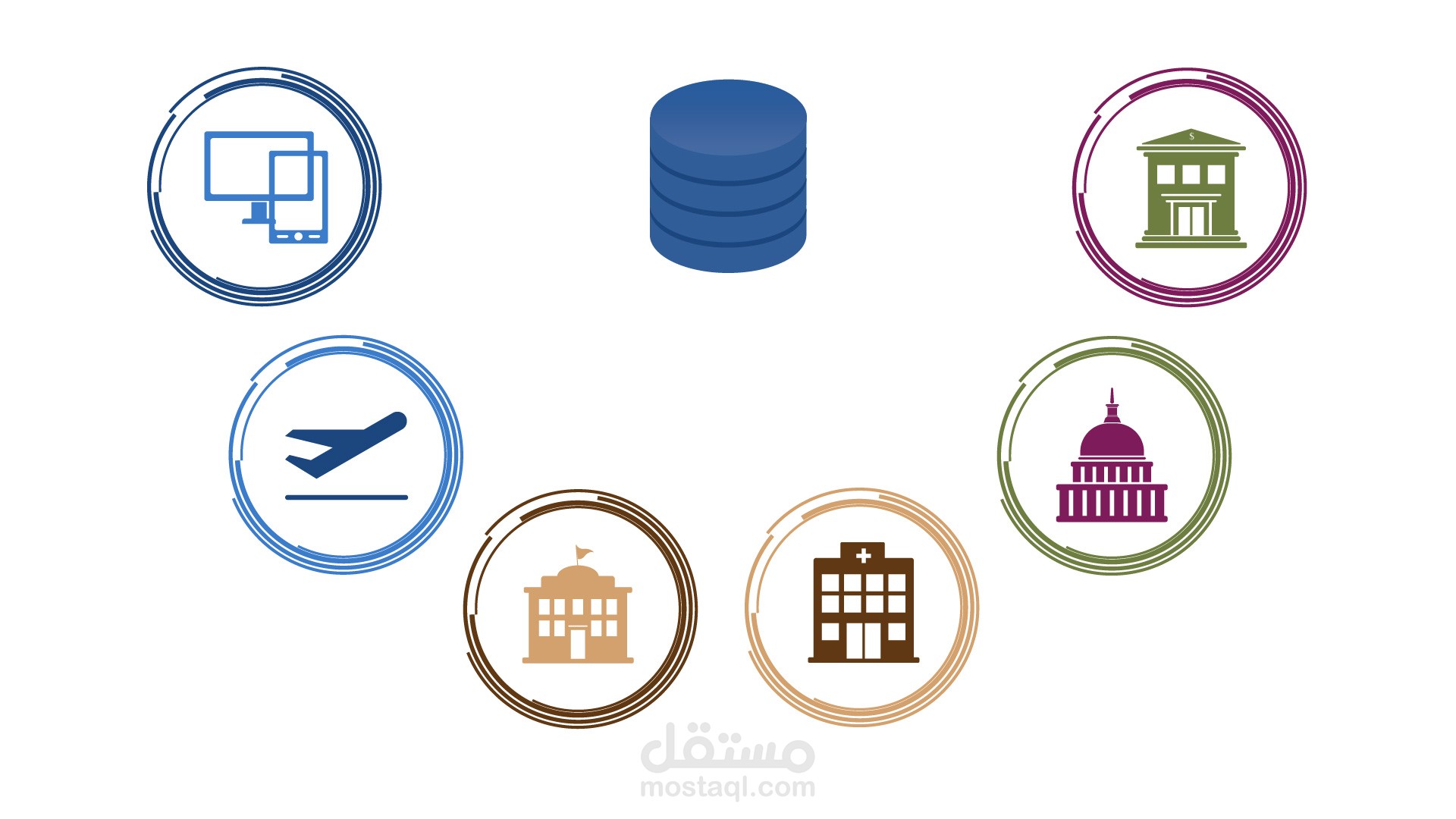 موشن جرافيك لمفهوم قواعد البيانات