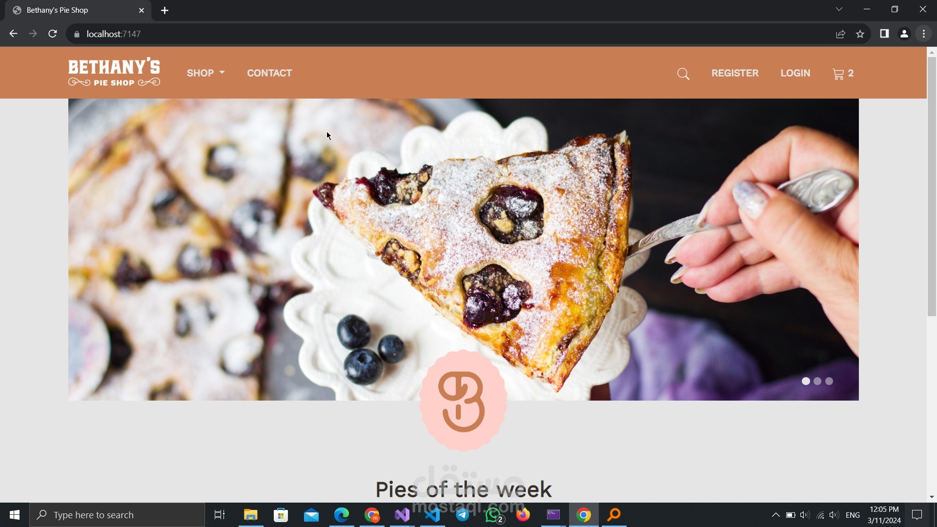 تصميم وبرمجة موقع للمخبوزات