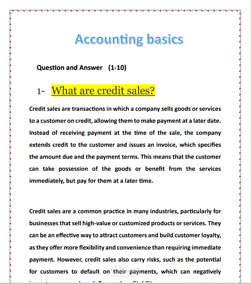 Accounting basics Question and Answer