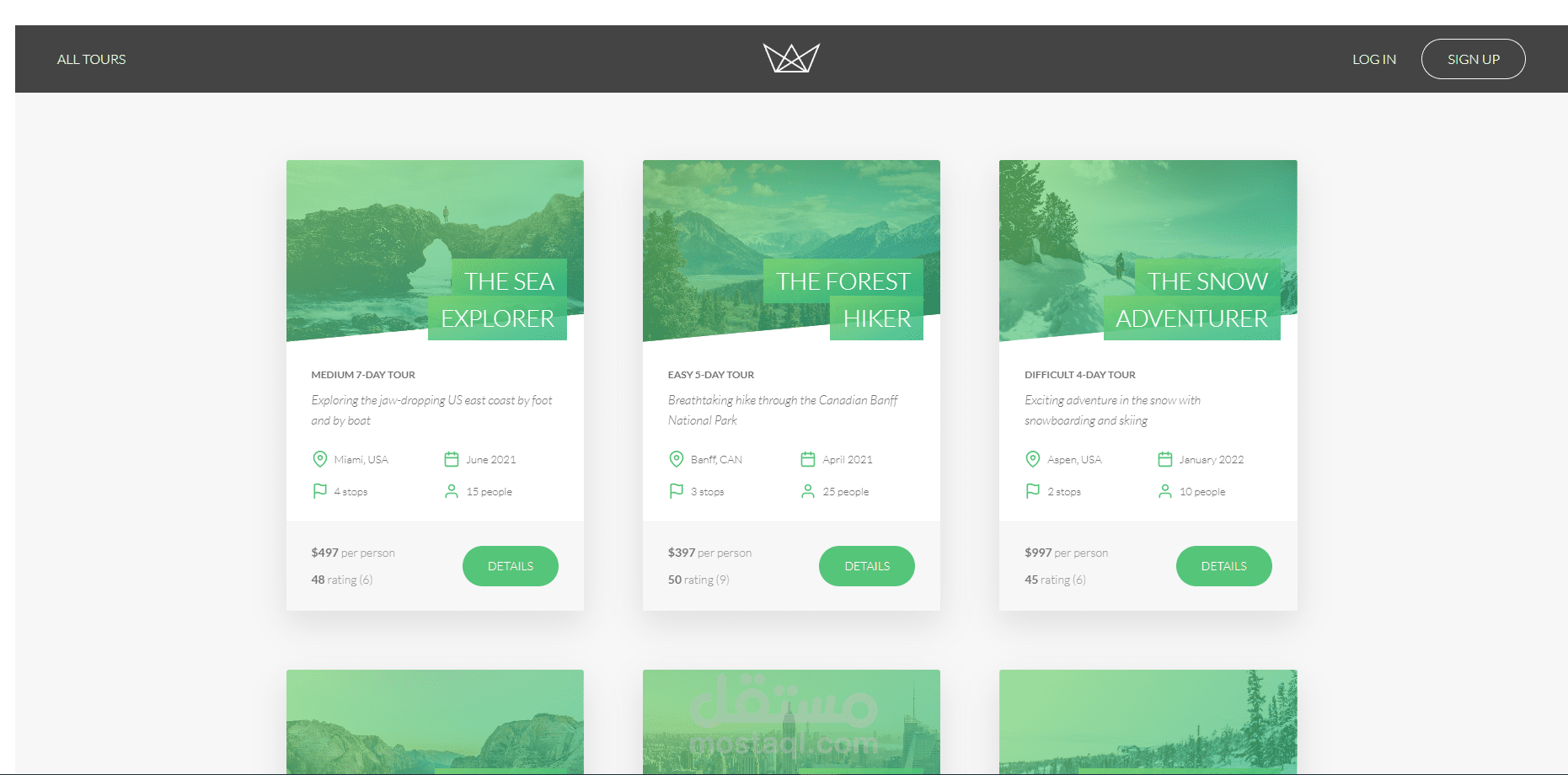 RestFull Api Using NodeJs for web travel company