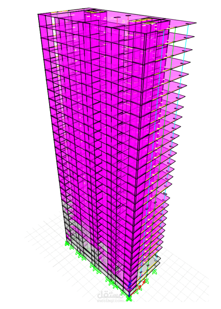 تصميم إنشائى لفندق بإرتفاع 110 متر بالإضافة الى مول تجارى