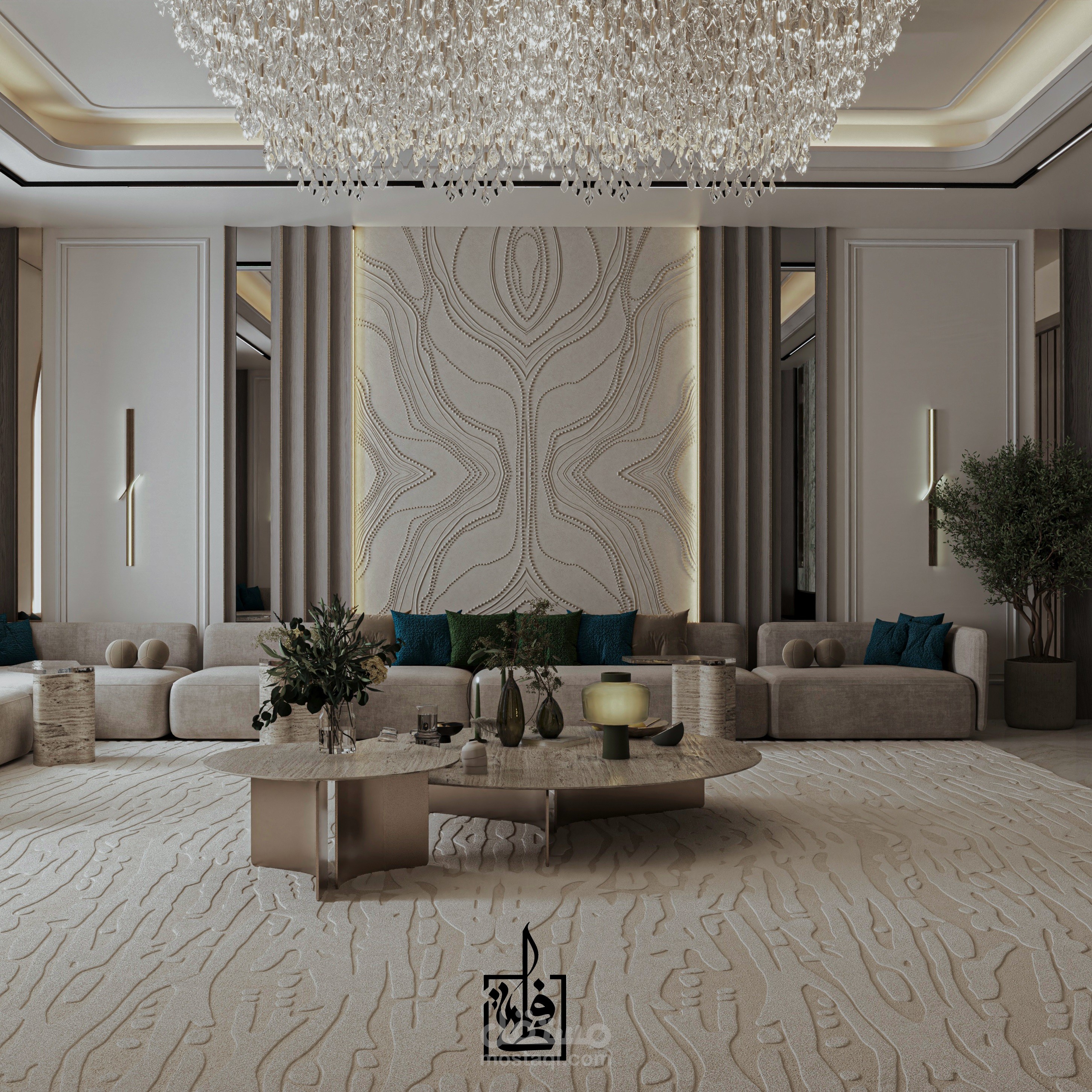 تصميم مجلس رجال فاخر بطابع كلاسيكي معاصر