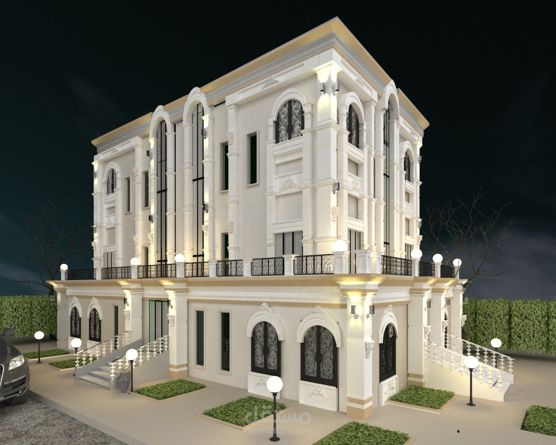 تصميم واجهة فيلا كلاسيك classic
