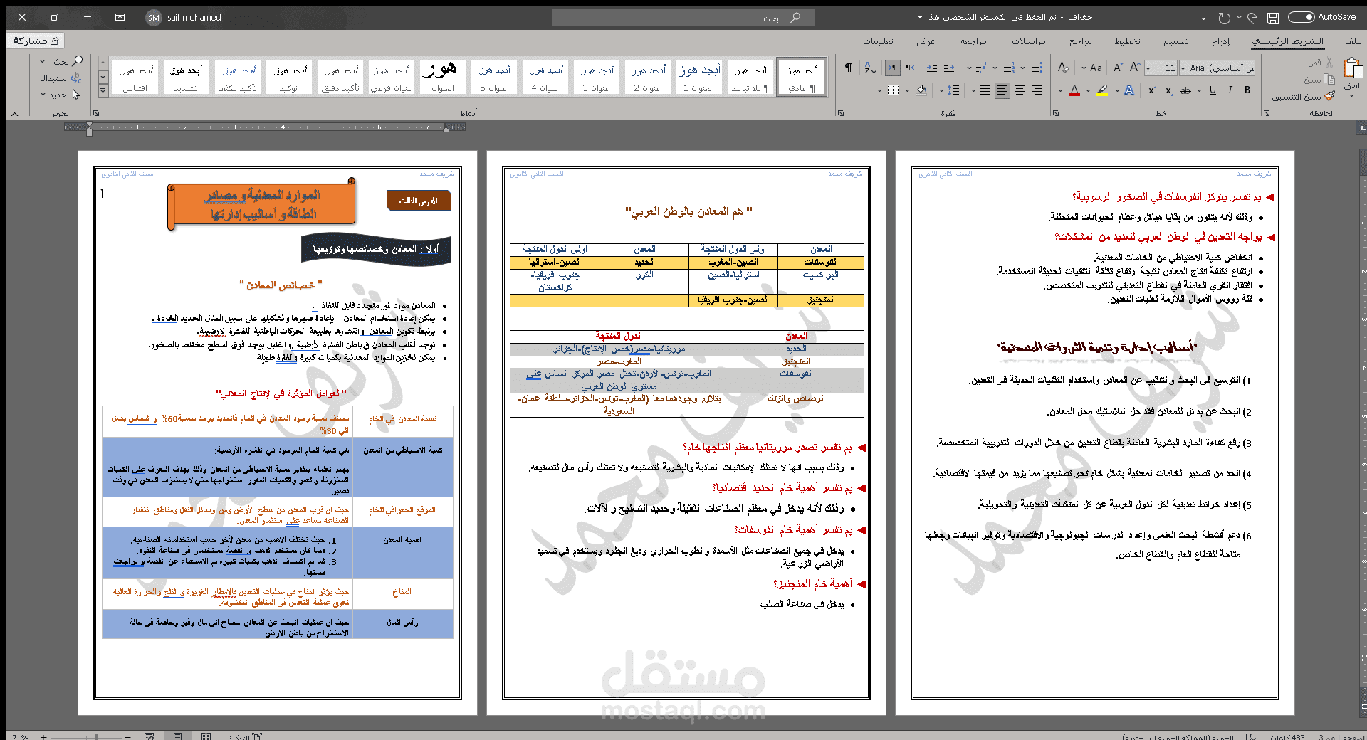 مذكرة دراسية
