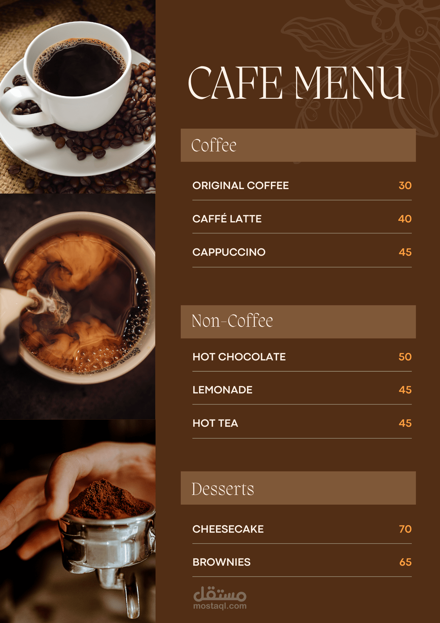 Cafe menu
