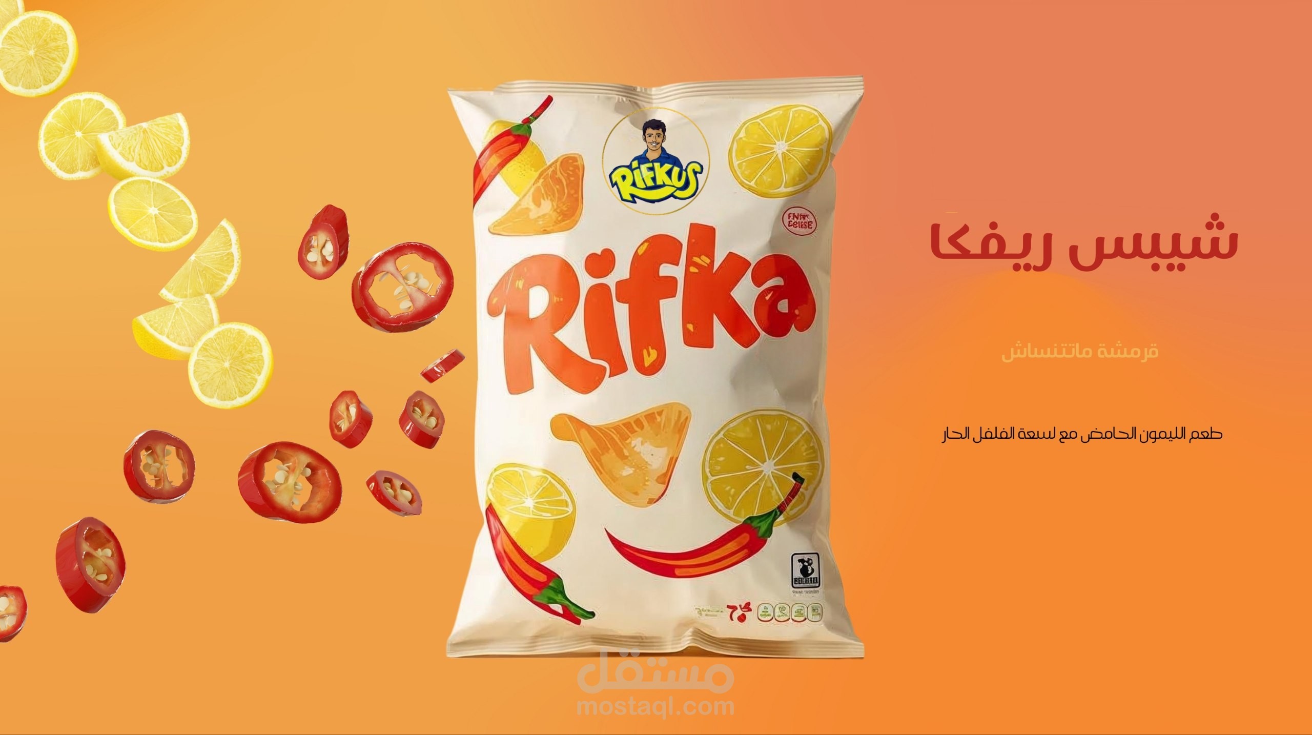 صميم عبوة شيبس بطعم الليمون والفلفل الحار