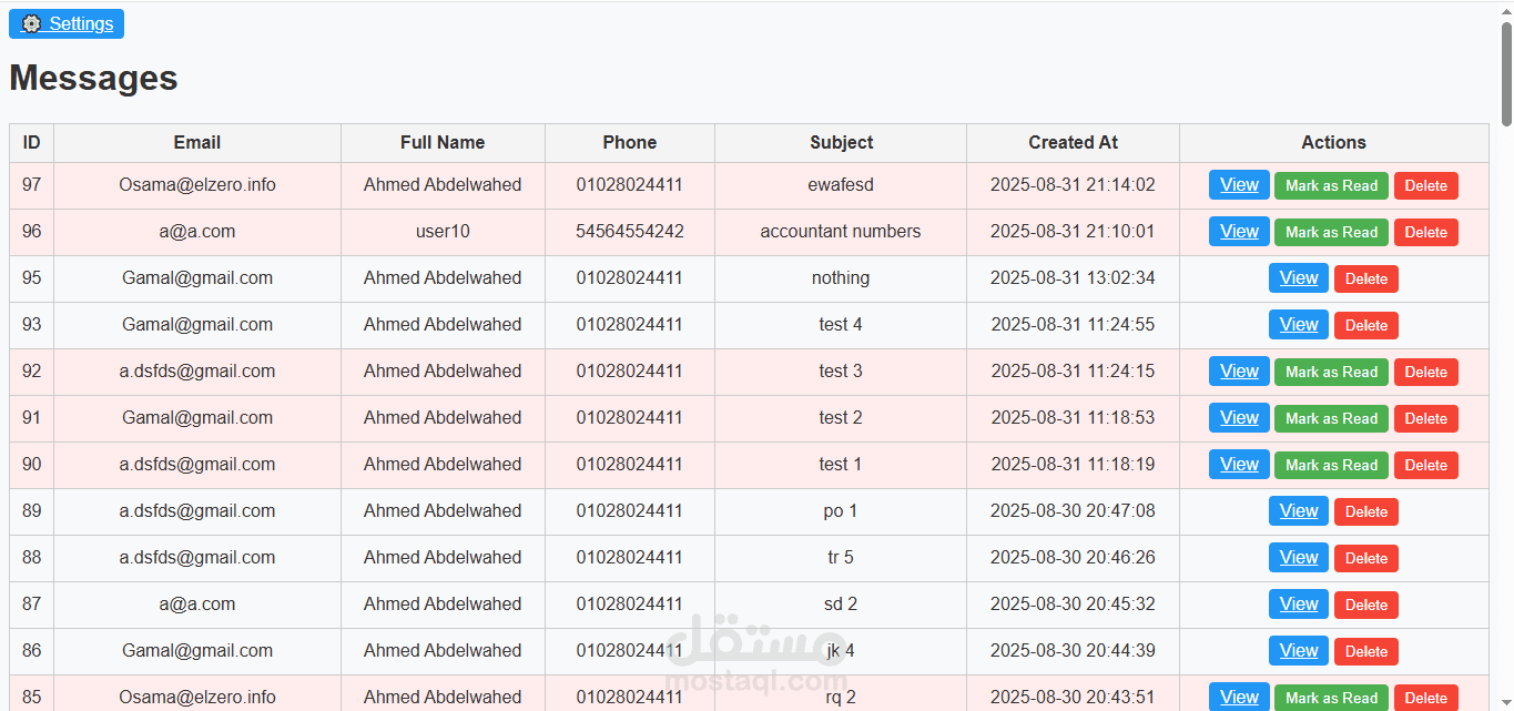 Contact Form System