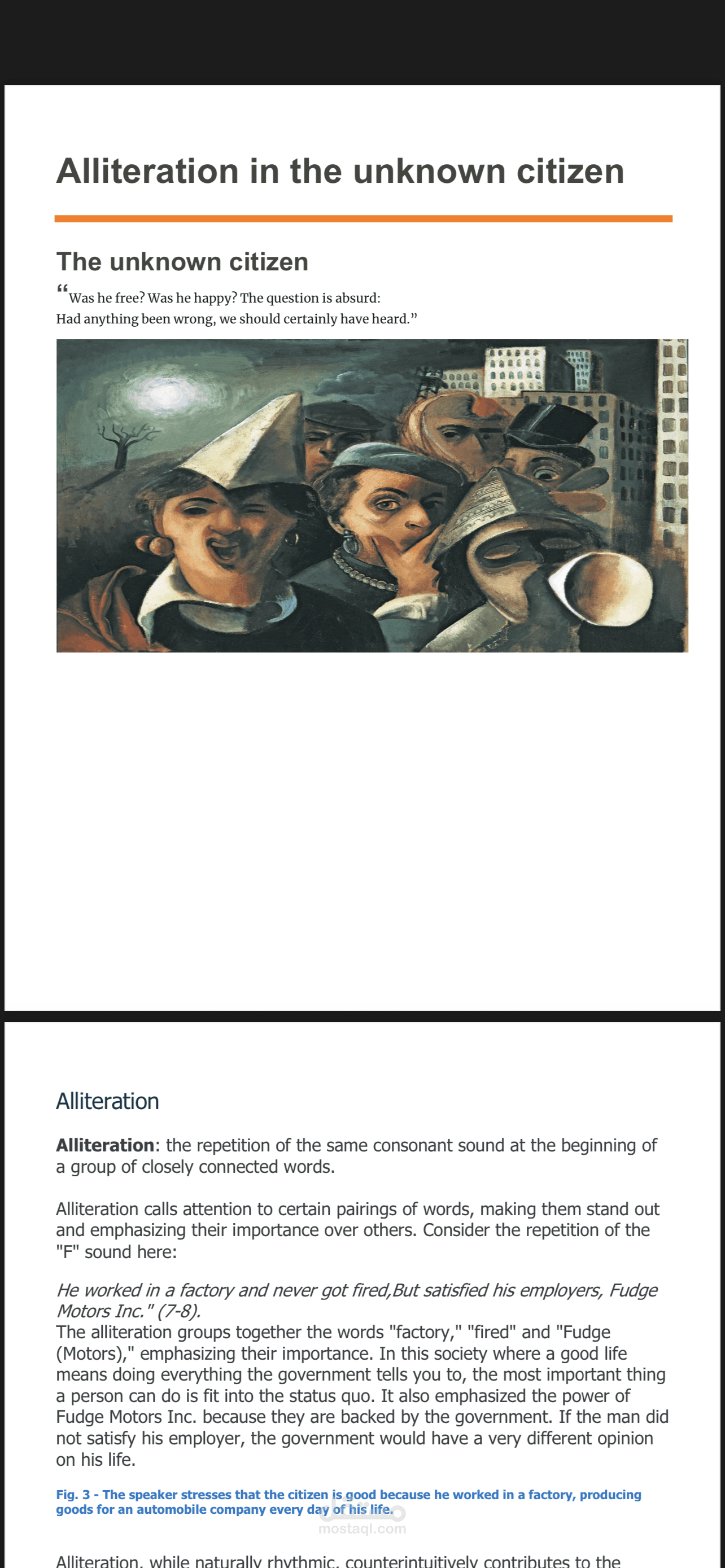 Alliteration in the unknown citizen