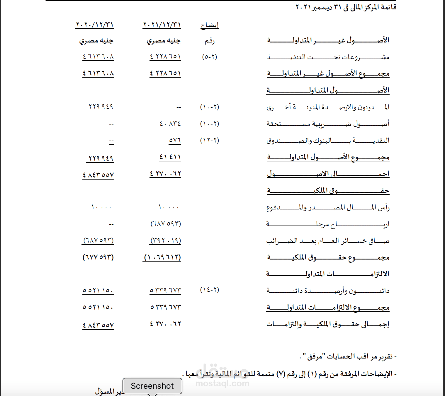 اعداد القوائم المالية واتقرير التدقيق علي القوائم المالية