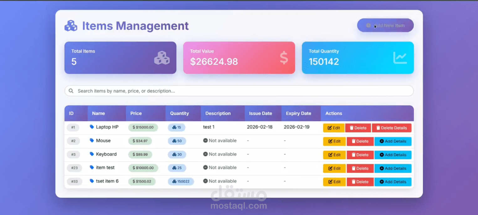 Items Management System