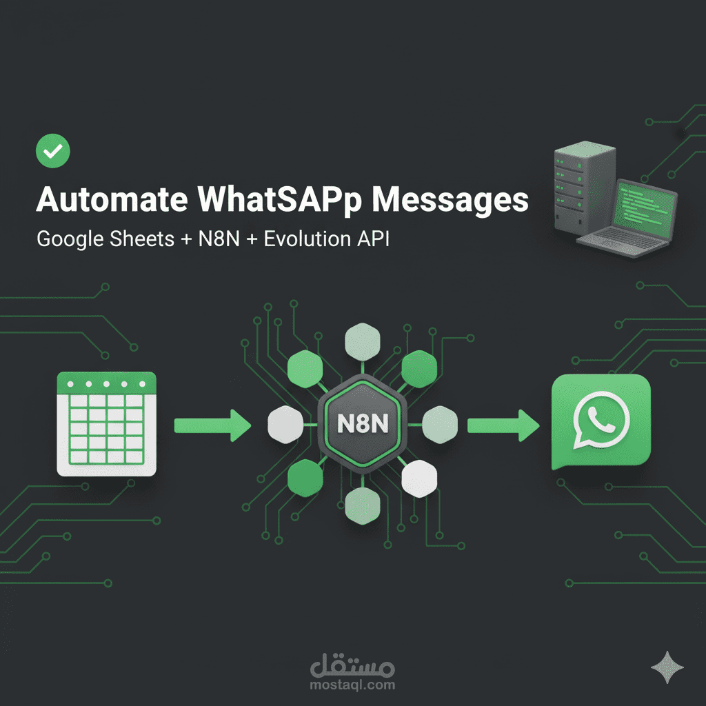 أتمتة إرسال رسائل واتساب من Google Sheets عبر n8n مع تحكم ذكي في الفواصل الزمنية